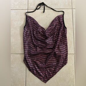 2/$20 NWT Curvy Girl by Ashley Stewart 2X pink and black beaded halter